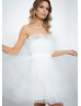 Strapless Tulle Sweet Mini Party Dress